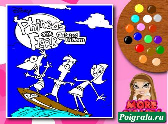 Картинка к игре Раскраска Финис, Ферб и Кендис